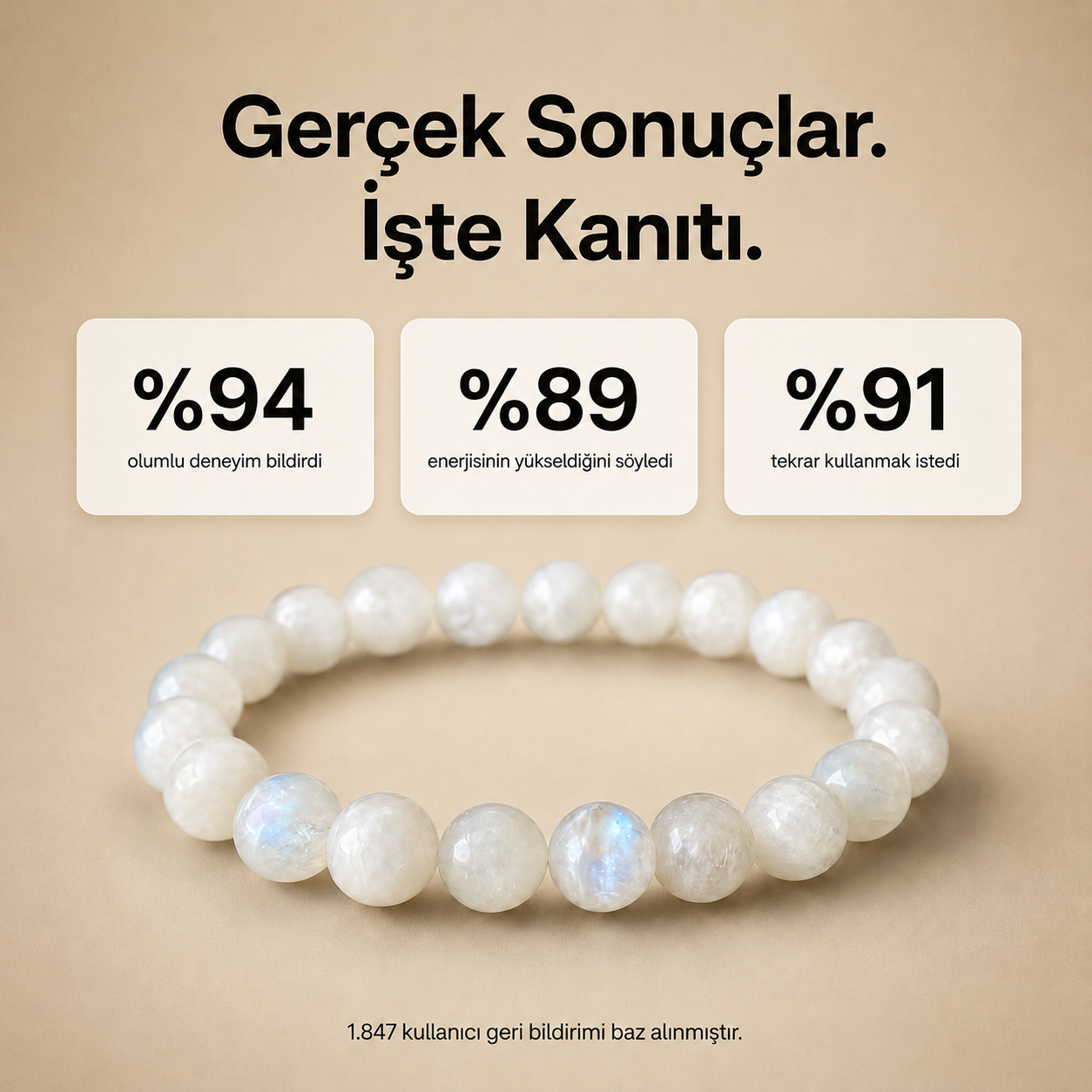 Ay Taşı Doğal Taş Bileklik