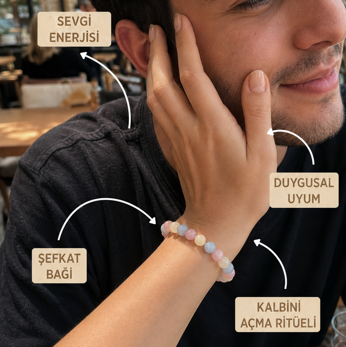 Morganit aşk taşı bileklik
