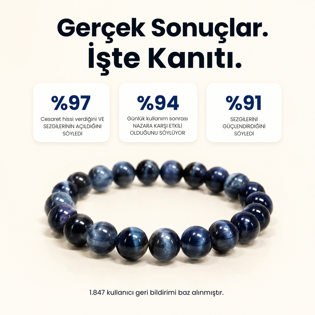 Kuz Gözü Doğal Taş Bileklik
